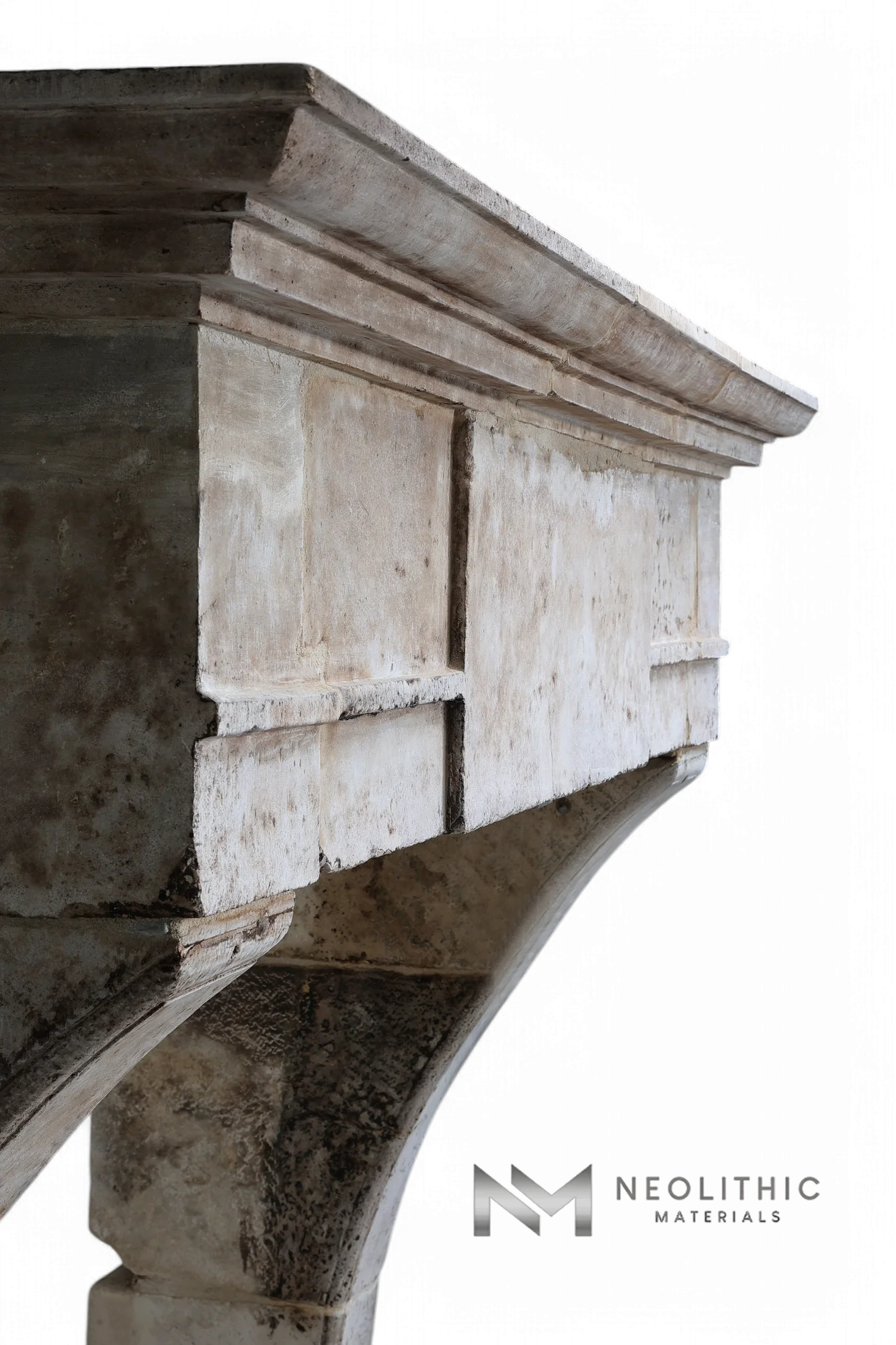 Antique Mediterranean Limestone Fireplace Mantel Louis XIII Style - Image 5